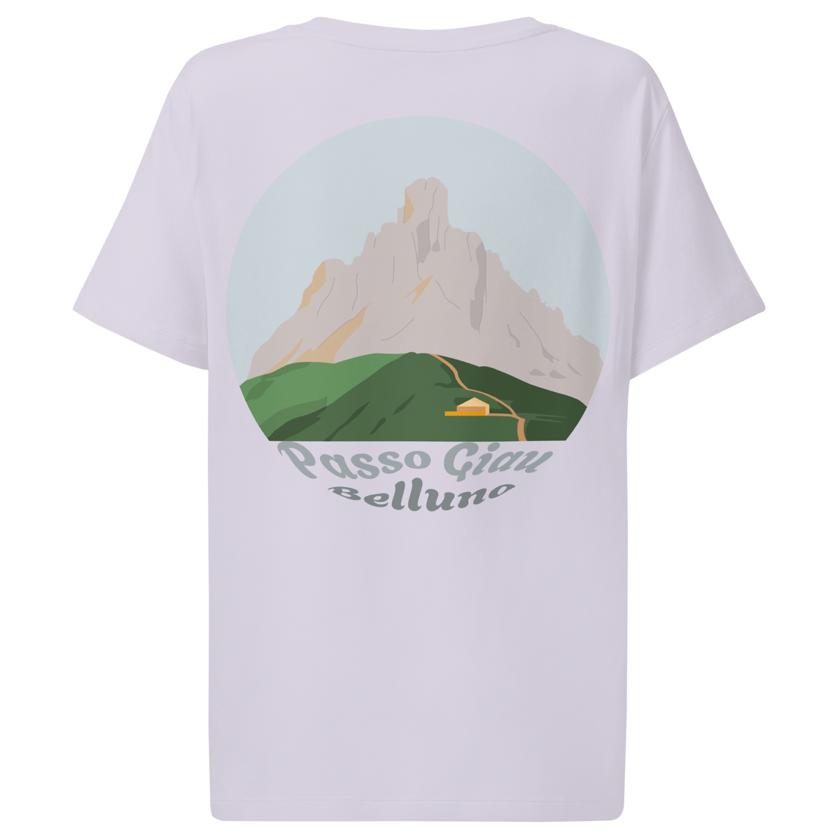 Passo Giau women's t-shirt in Lavender – back print design