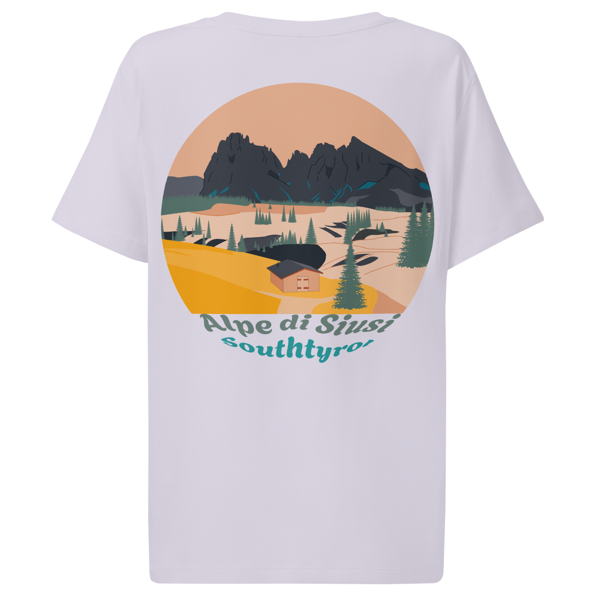 Alpe di Siusi women's t-shirt in Lavender – back print design