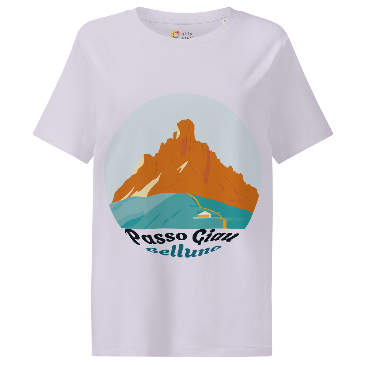 Passo Giau women's t-shirt in Lavender – front print design