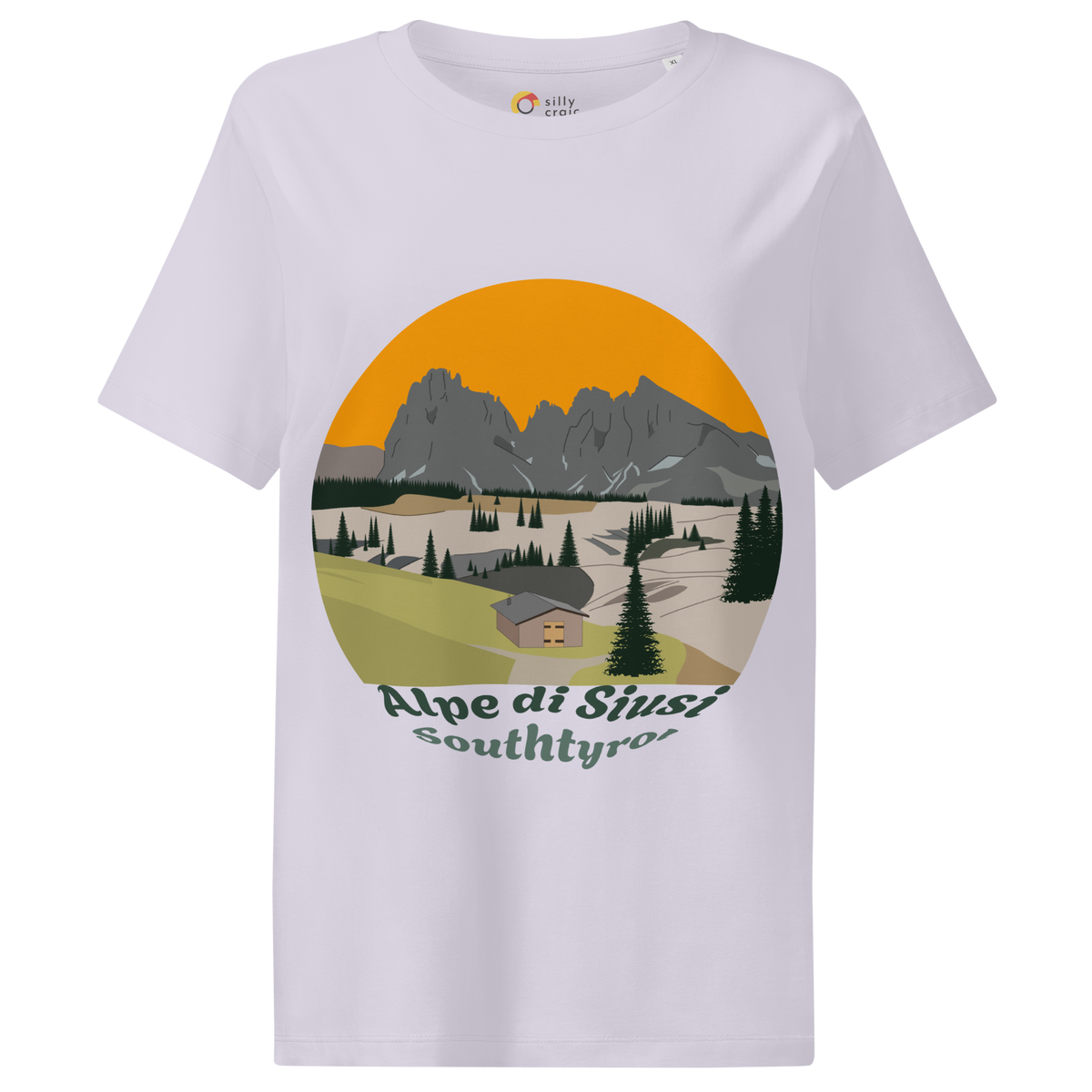 Alpe di Siusi women's t-shirt in Lavender – front print design