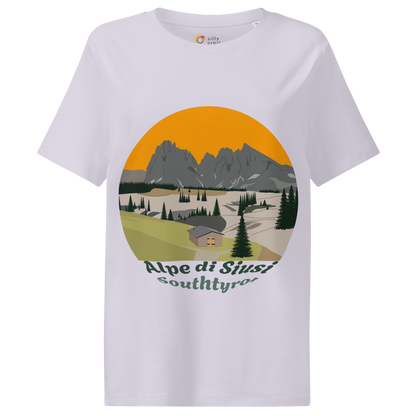 Alpe di Siusi women's t-shirt in Lavender – front print design