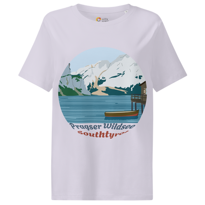 Lago di Braies women's t-shirt in Lavender – front print design