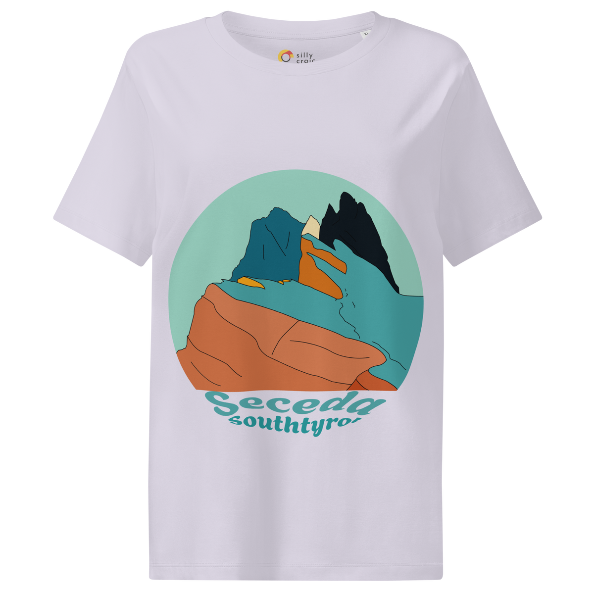 Seceda Retro women's t-shirt in Lavender – front print design