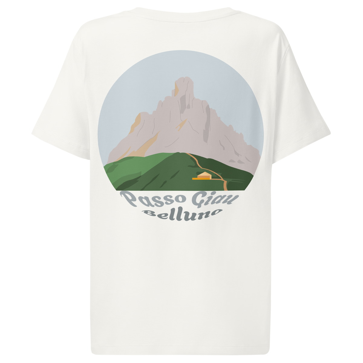 Passo Giau women's t-shirt in Off White – back print design