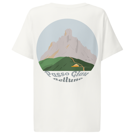 Passo Giau women's t-shirt in Off White – back print design