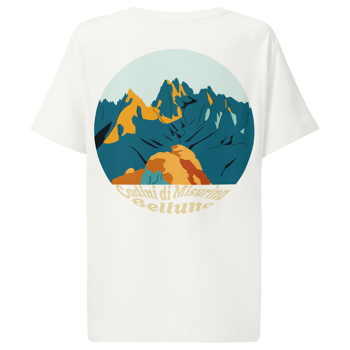 Cadini di Misurina women's t-shirt in Off White – back print design