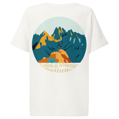 Cadini di Misurina women's t-shirt in Off White – back print design