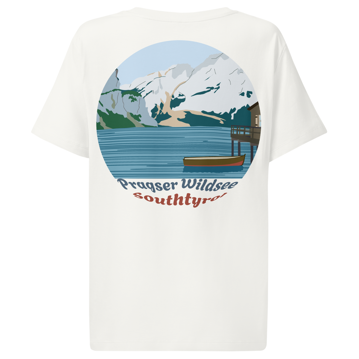 Lago di Braies women's t-shirt in Off White – back print design
