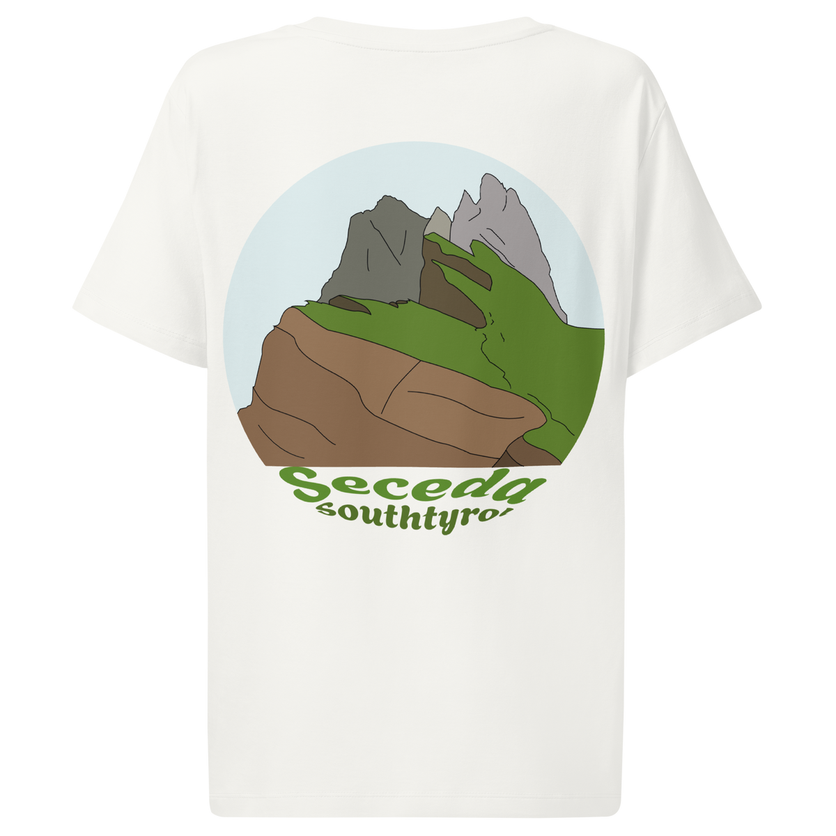 Seceda women's t-shirt in Off White – back print design