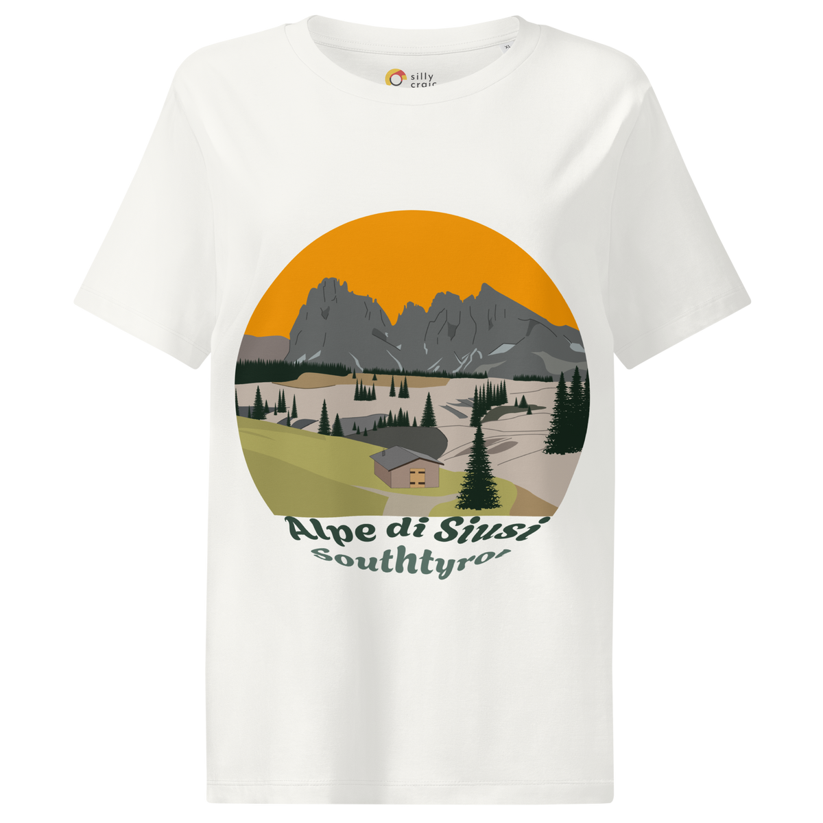 Alpe di Siusi women's t-shirt in Off White – front print design