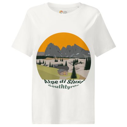 Alpe di Siusi women's t-shirt in Off White – front print design