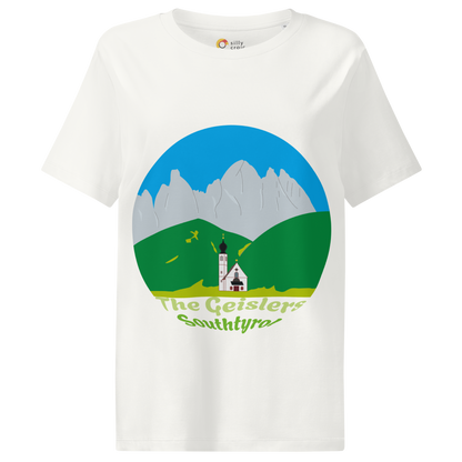 The Geislers women's t-shirt in Off White – front print design