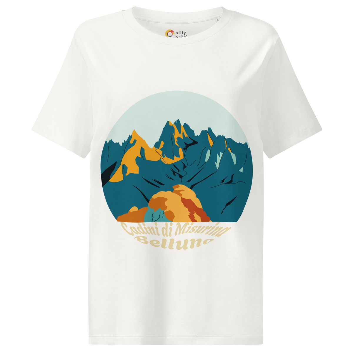 Cadini di Misurina women's t-shirt in Off White – front print design
