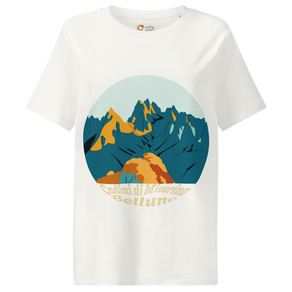 Cadini di Misurina women's t-shirt in Off White – front print design