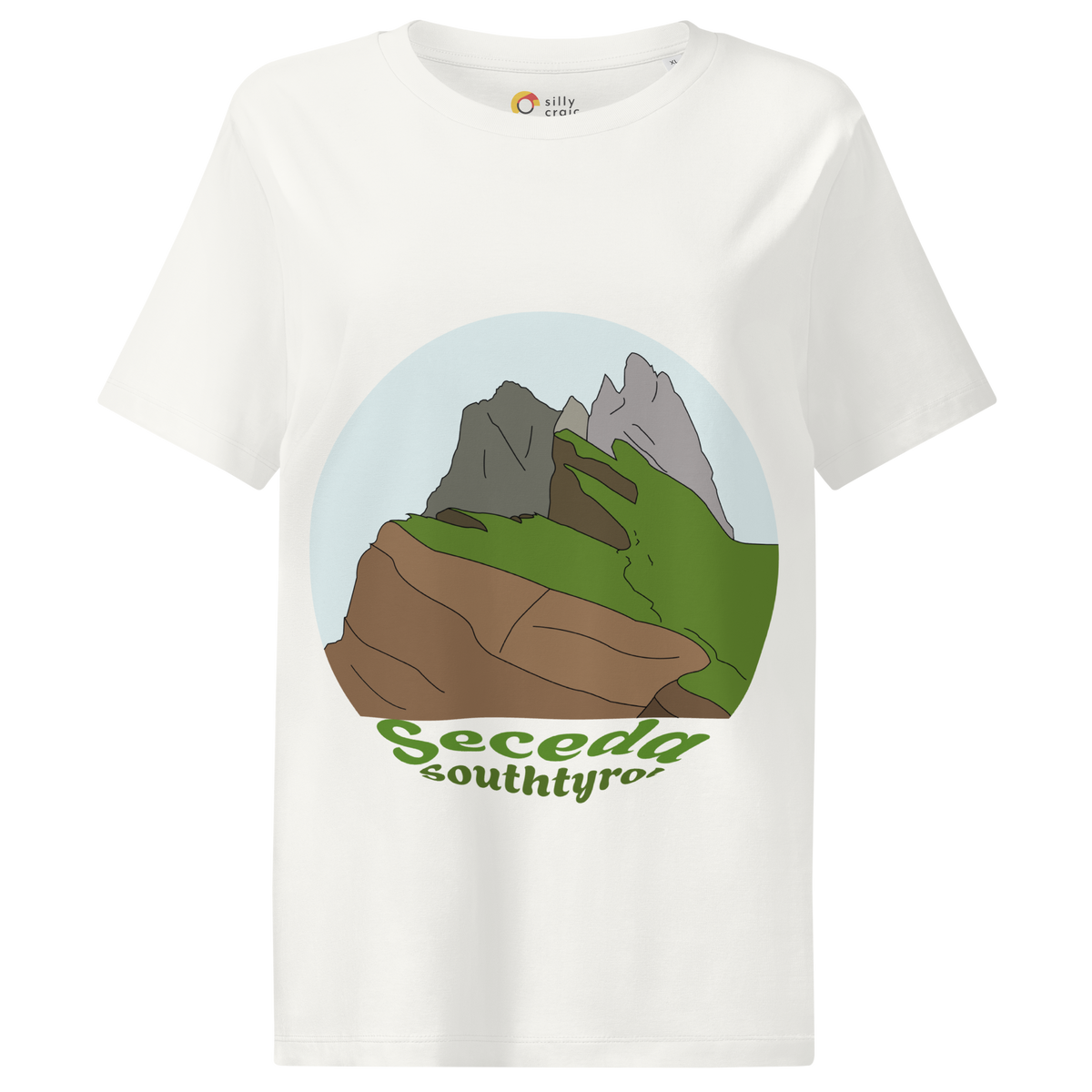 Seceda women's t-shirt in Off White – front print design