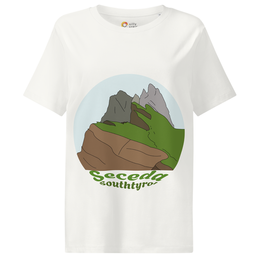 Seceda women's t-shirt in Off White – front print design