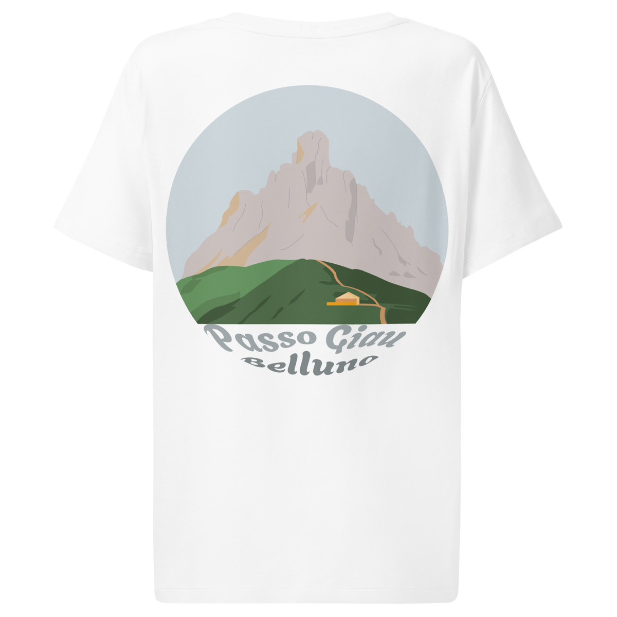 Passo Giau women's t-shirt in White – back print design