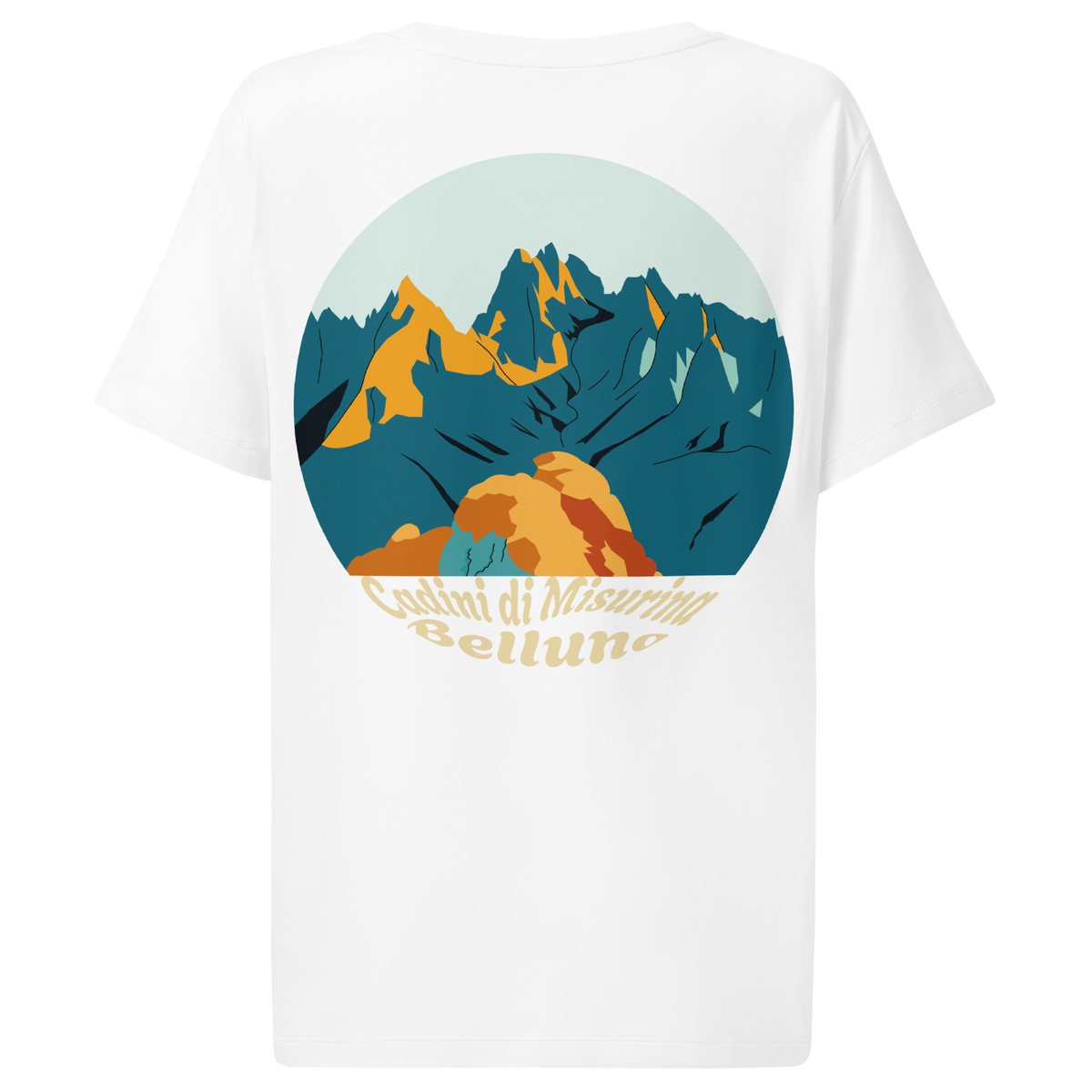 Cadini di Misurina women's t-shirt in White – back print design
