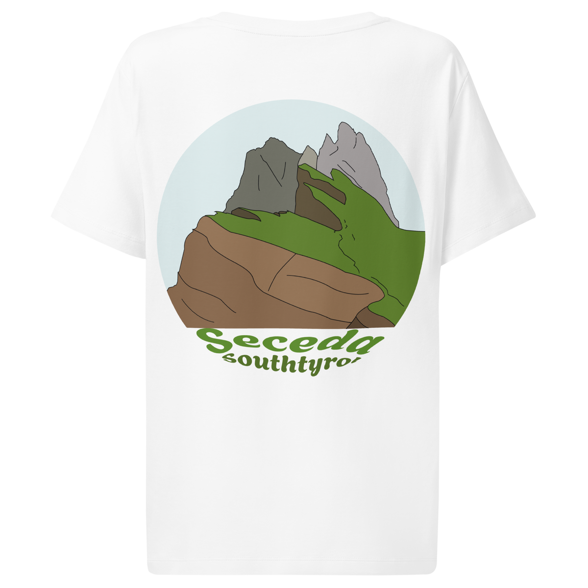 Seceda women's t-shirt in White – back print design