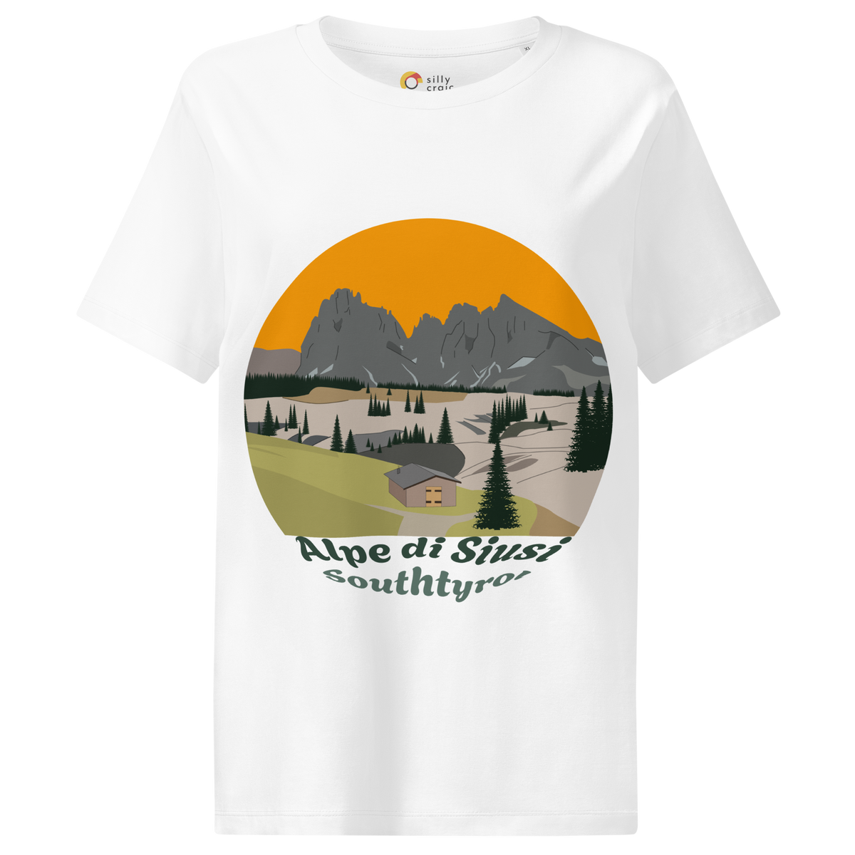 Alpe di Siusi women's t-shirt in White – front print design