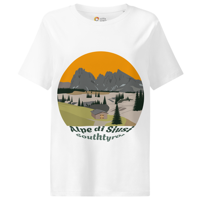 Alpe di Siusi women's t-shirt in White – front print design