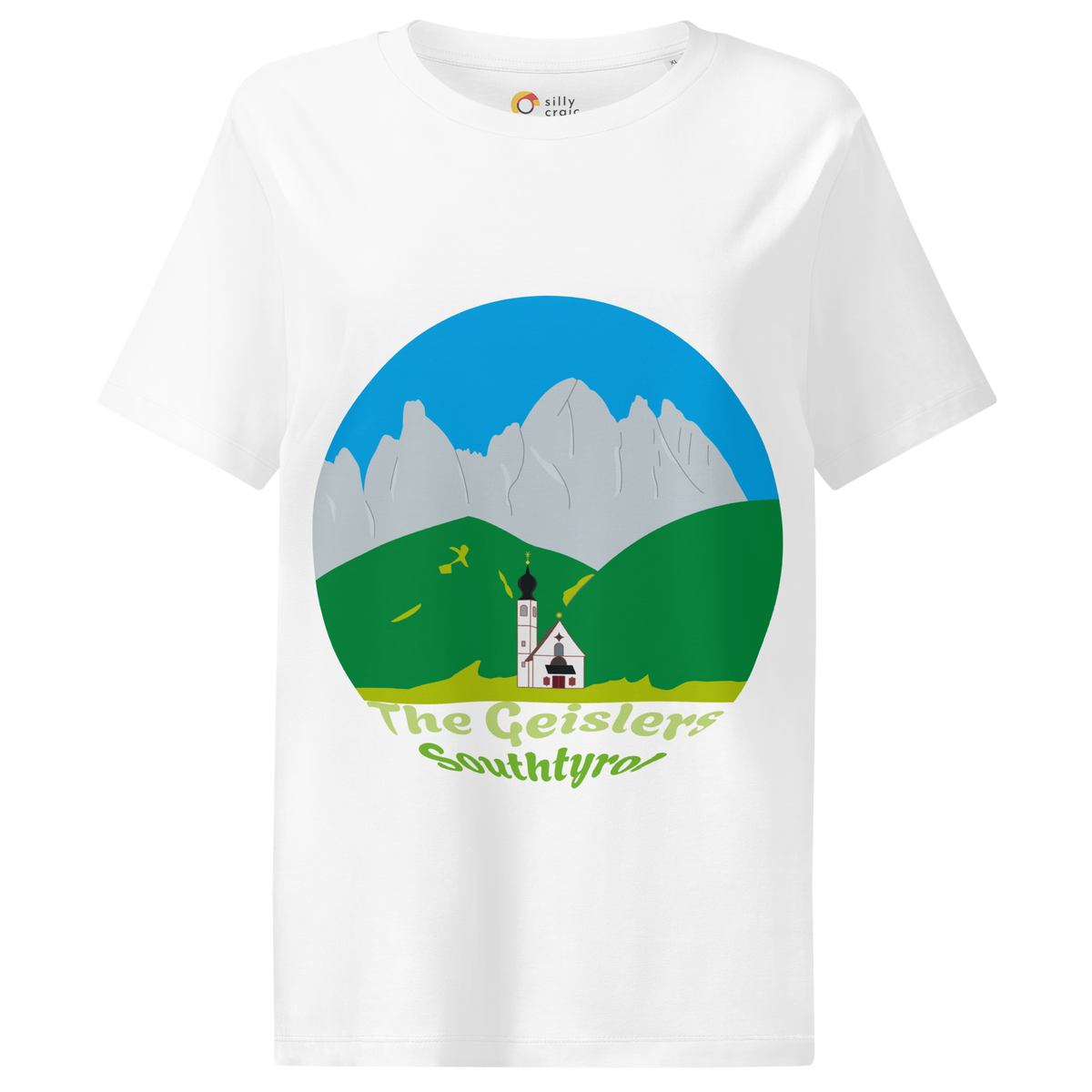 The Geislers women's t-shirt in White – front print design