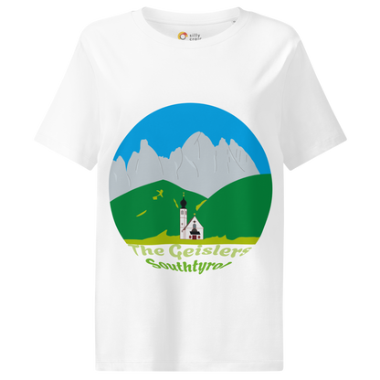 The Geislers women's t-shirt in White – front print design