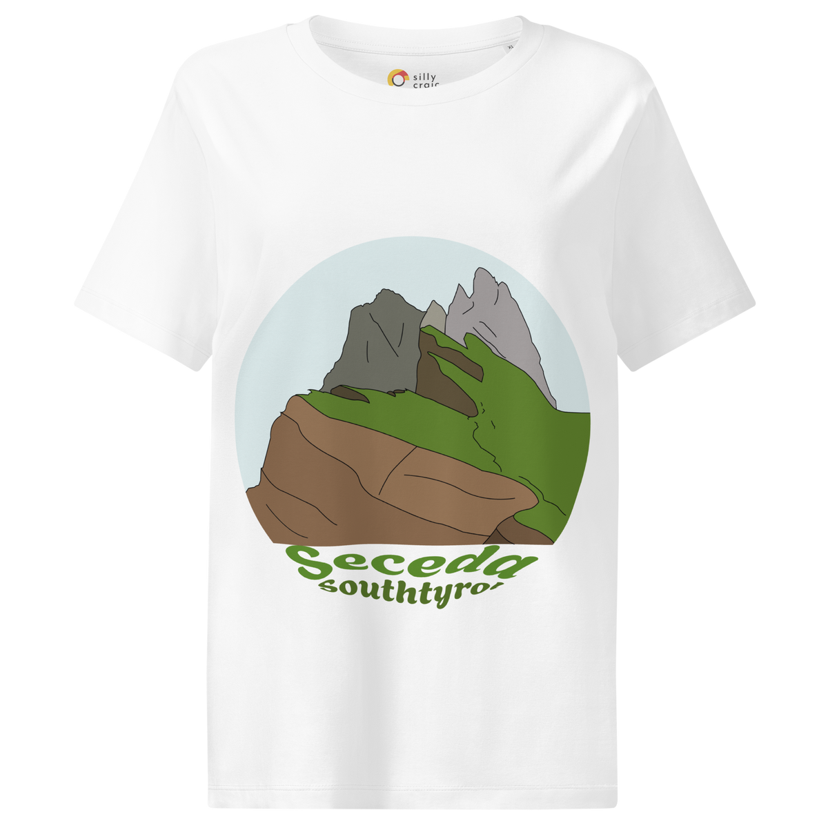 Seceda women's t-shirt in White – front print design